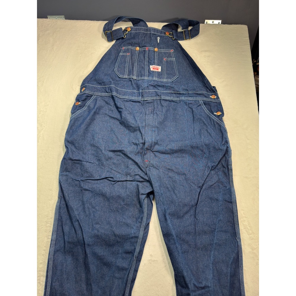 Round House Mens Lot 980 Blue Denim Bib Overalls Made in USA 48x32 Workwear